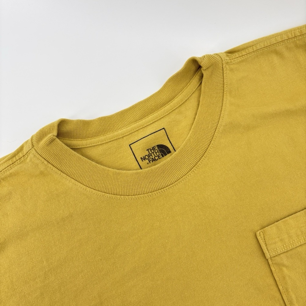 The North Face Yellow T-Shirt Hike-ware, Street-ware W Embroidered Emblem Size M